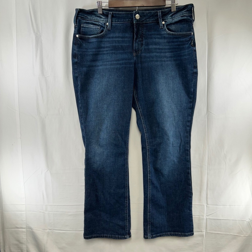 Silver Jeans Co Elyse Slim Boot Jeans Womens 36x31 Dark Wash Stretch Mid Rise